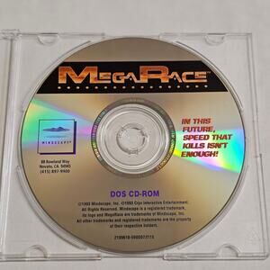 Mindscape MegaRace Retro Vehicular PC Racing Video Game 1994 Vintage CD ROM